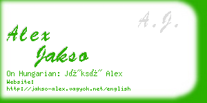 alex jakso business card